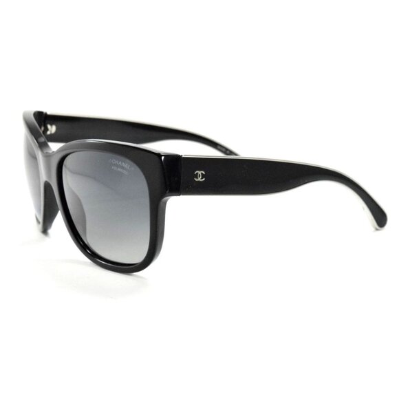 CHANEL Signature 5270 501/s8 Black & Silver /Gray Polarized - Picture 1 of 8